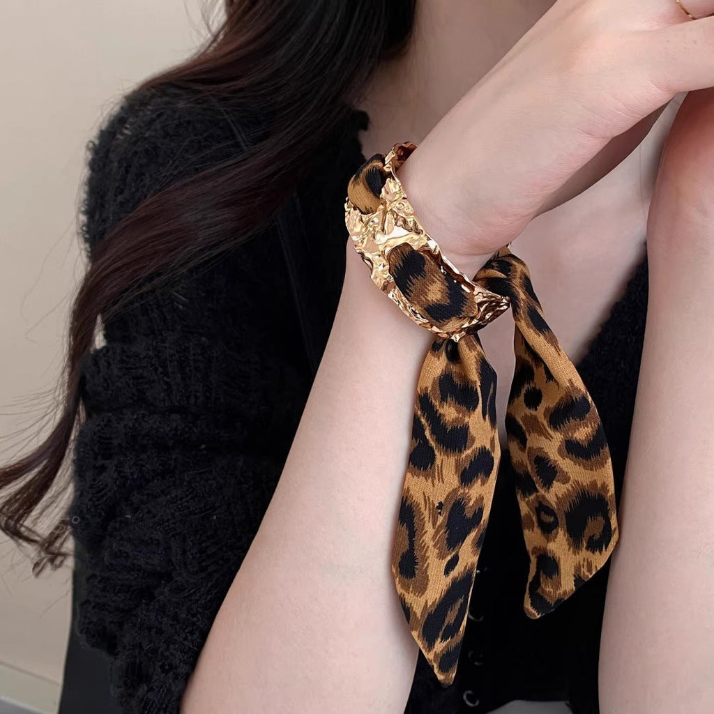 Sweet-cool Edgy Y2k Leopard-print Ribbon Bracelet