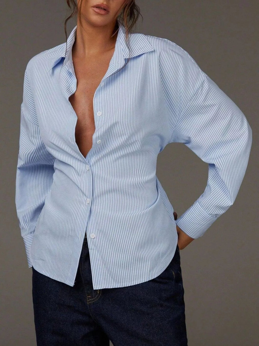 Casual Striped Button-Down Shirt