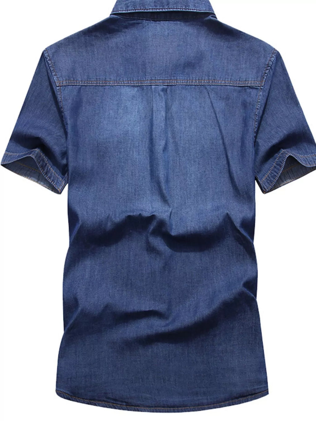 Men's Full Size Casual Short Sleeve Denim Shirt Plus Size