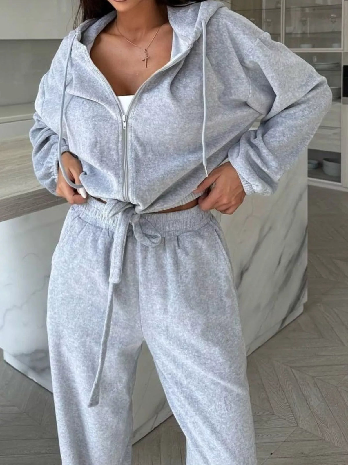 Zip-Up Hoodie and Joggers Set