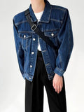 Men's Plus Size Button Up Long Sleeve Denim Jacket