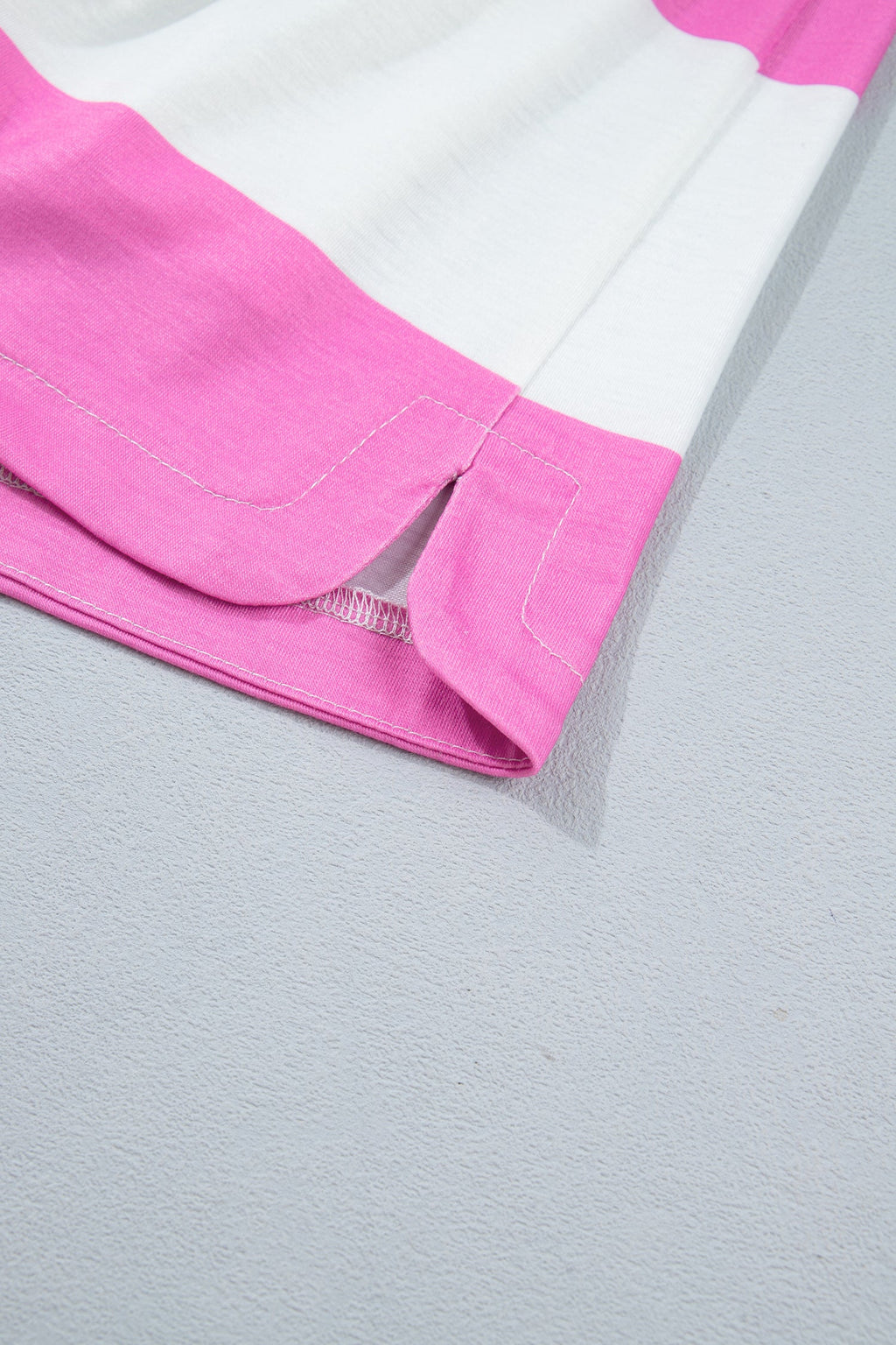 Rose Stripe Colorblock Trim Polo Tee Drawstring Mini Skort 2pcs Set