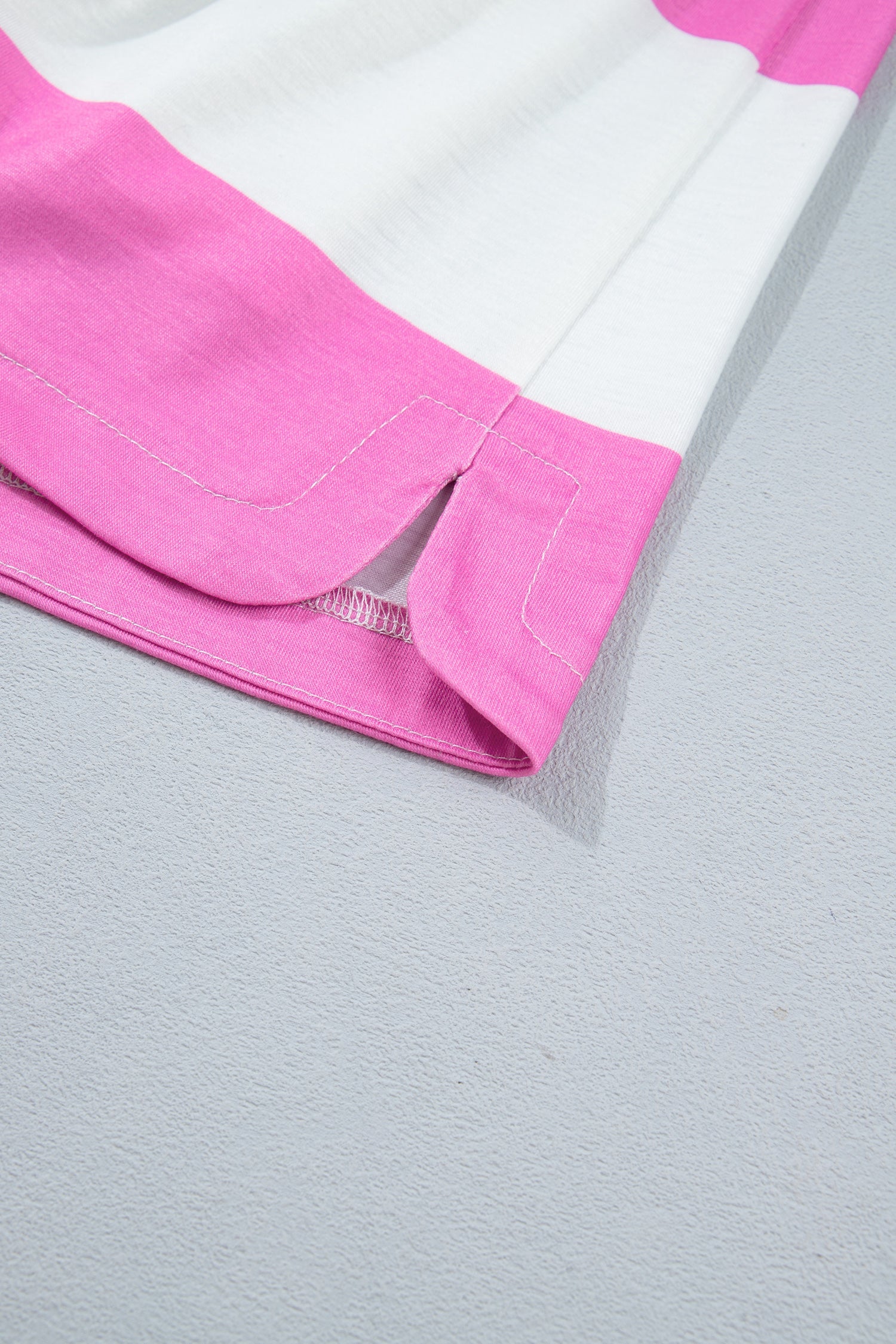 Rose Stripe Colorblock Trim Polo Tee Drawstring Mini Skort 2pcs Set