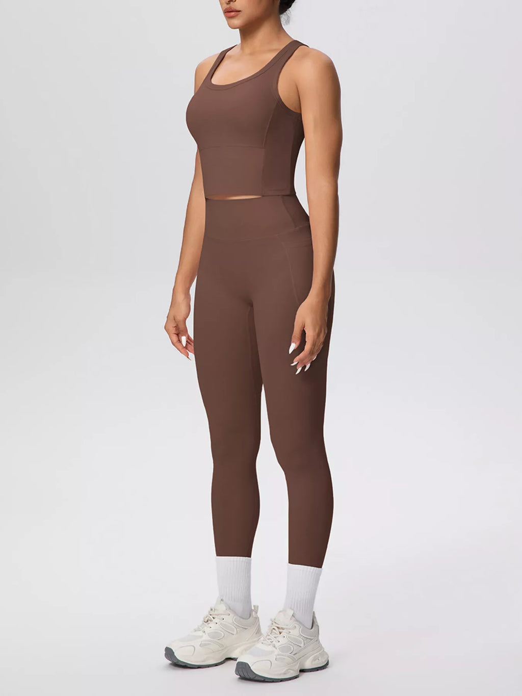 Scoop Neck Tank and High-Waisted Leggings Active Set