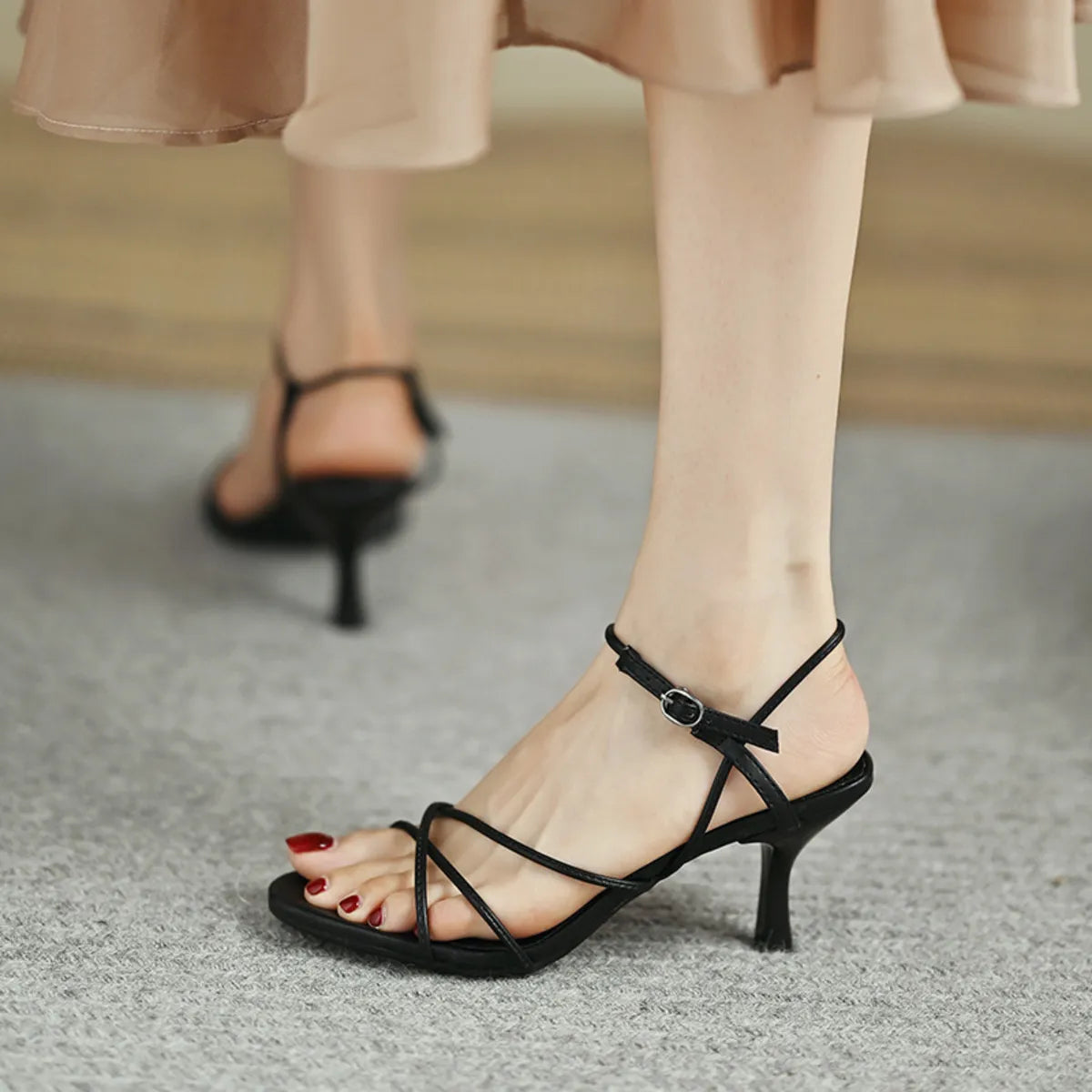 Strappy Ankle Buckle Sandals