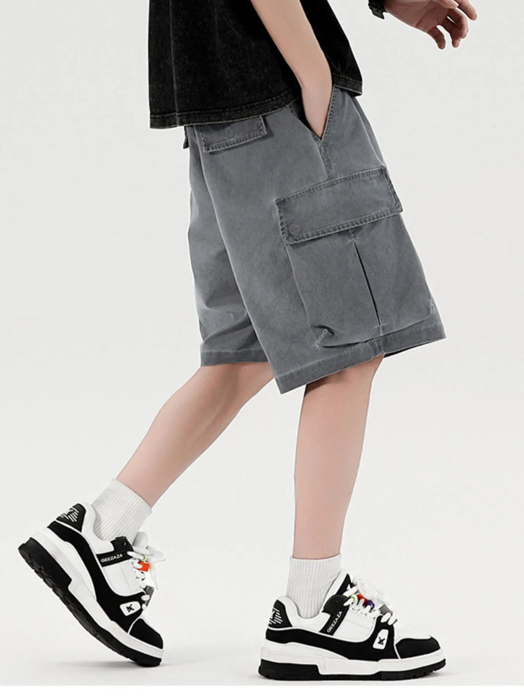 Men's Elastic Waistband Cargo Shorts