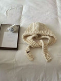 Knitted Earflap Beanie Hat