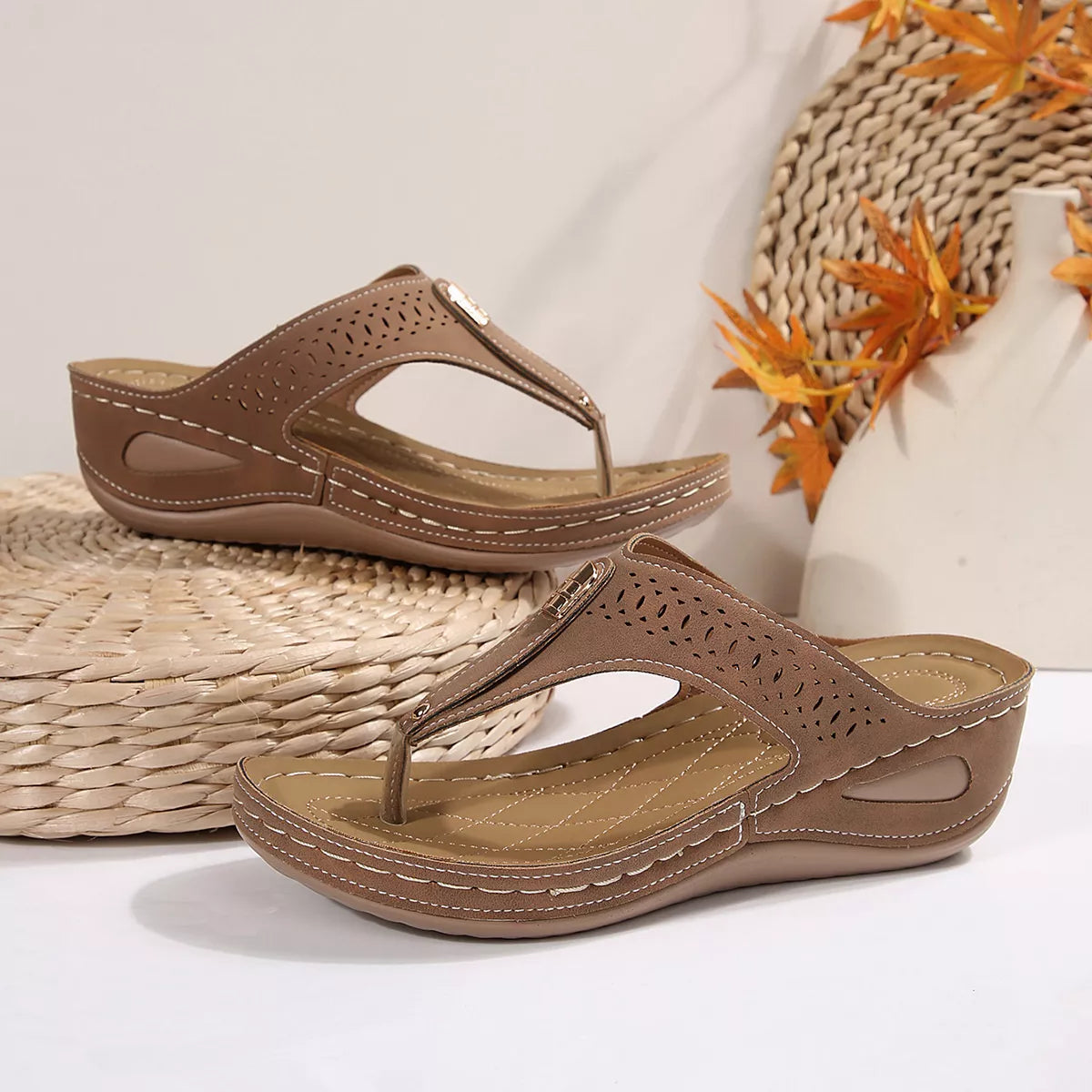 Toe Post Wedge Sandals