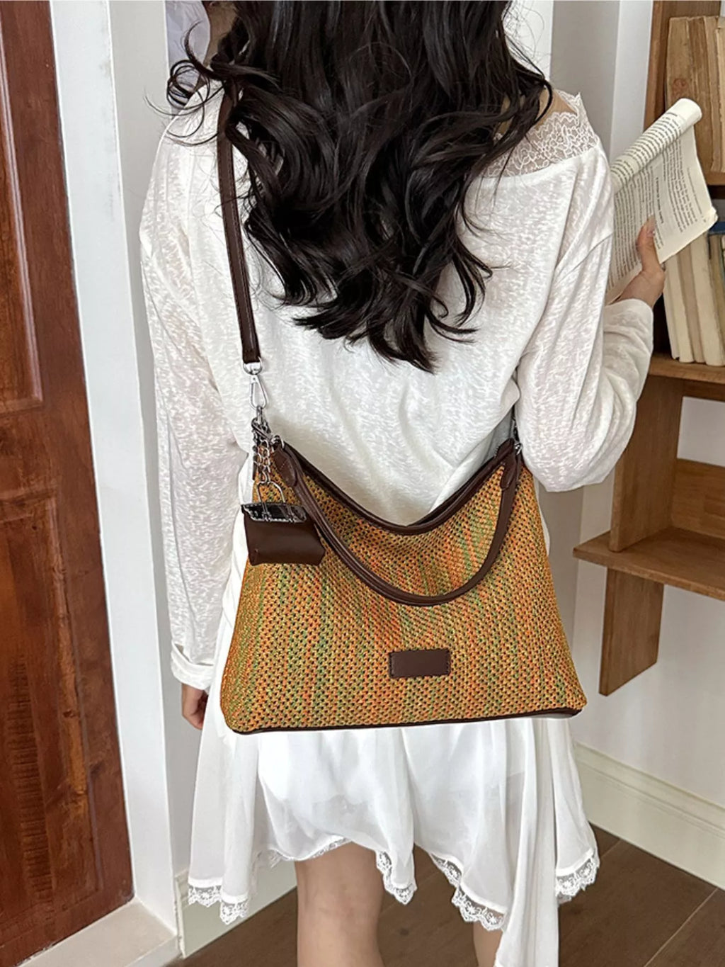 Woven Straw Crossbody Bag