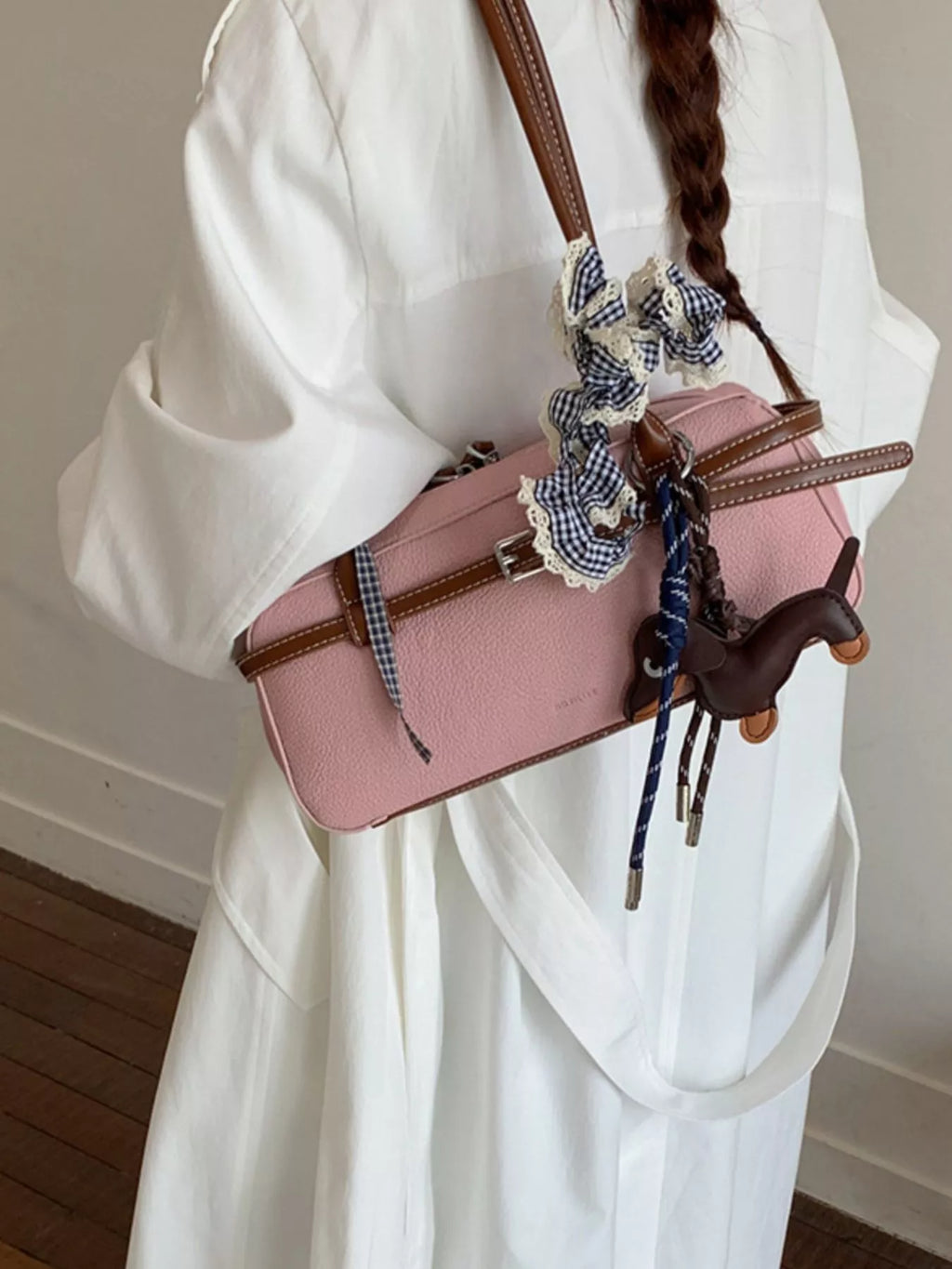 Decorative Buckle Shoulder Bag