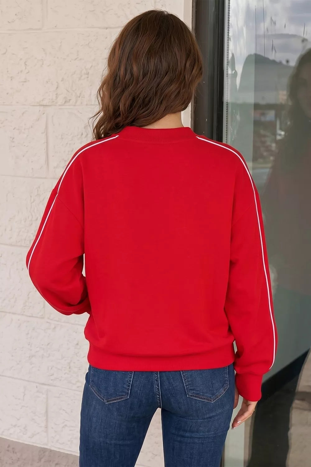 Stand Neck Long Sleeve Regular Fit Sweatshirt