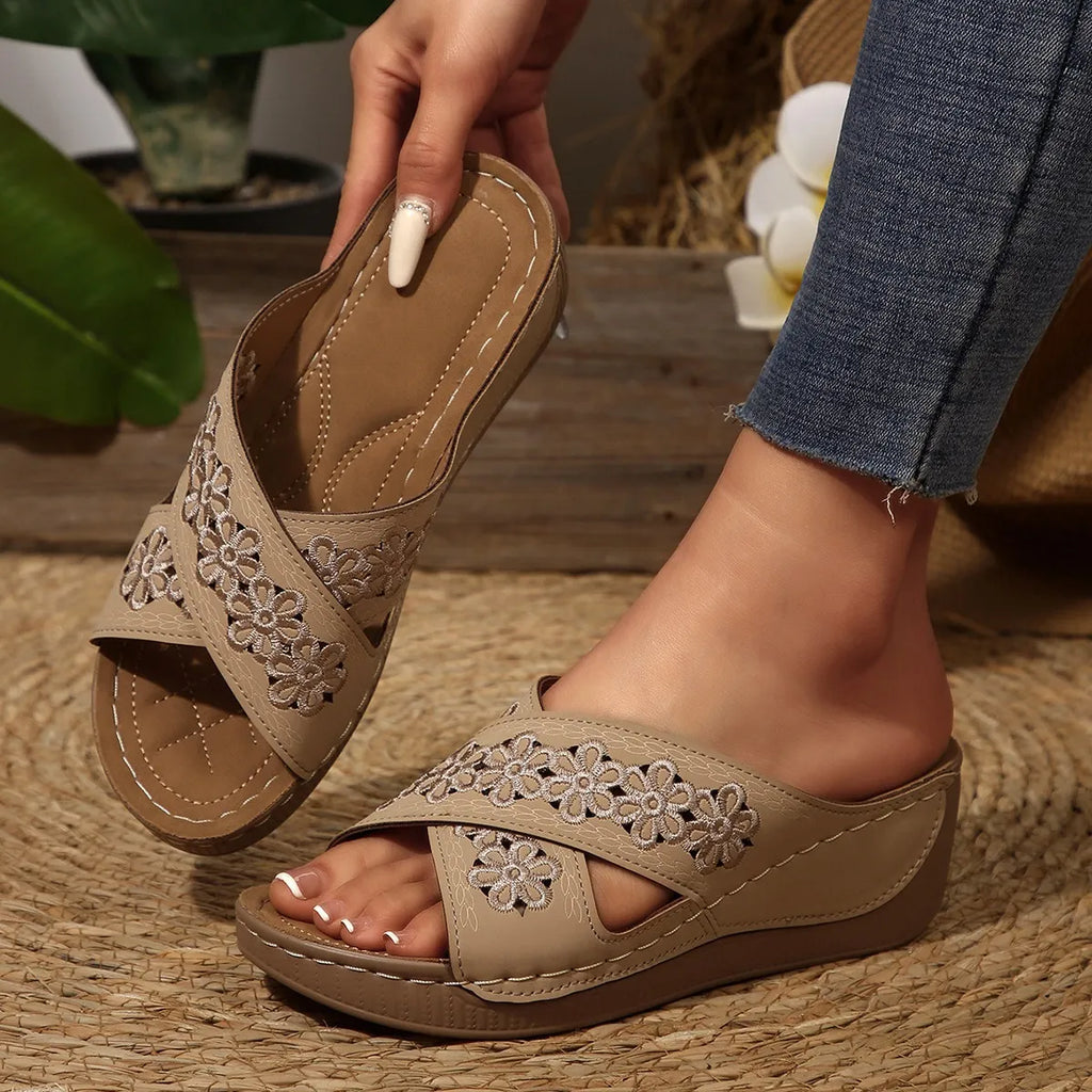 Peep Toe Wedge Sandals