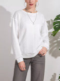 Textured Knit Crewneck Sweatshirt