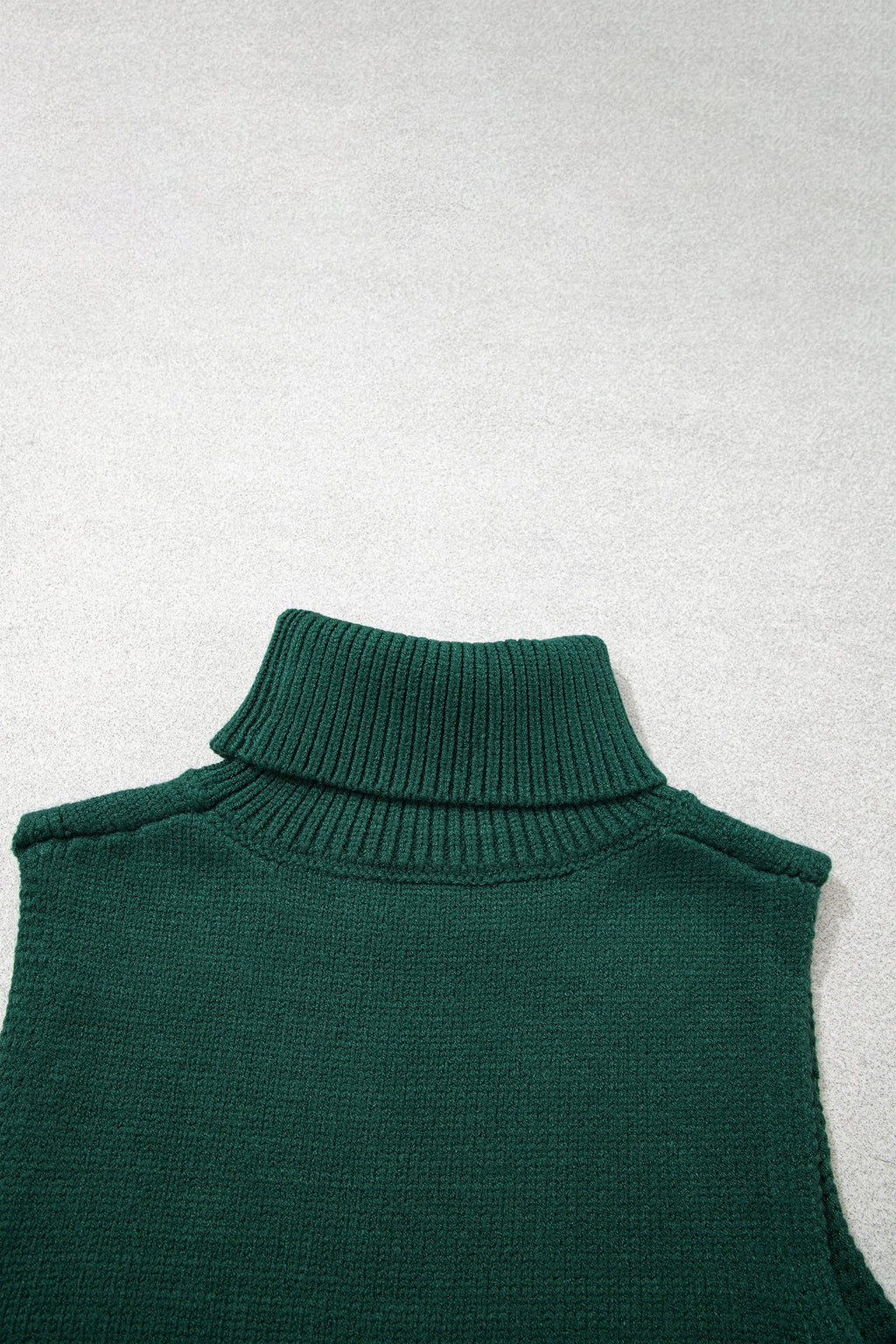 Evergreen High Neck Sleeveless Embroidered Knit Sweater Vest