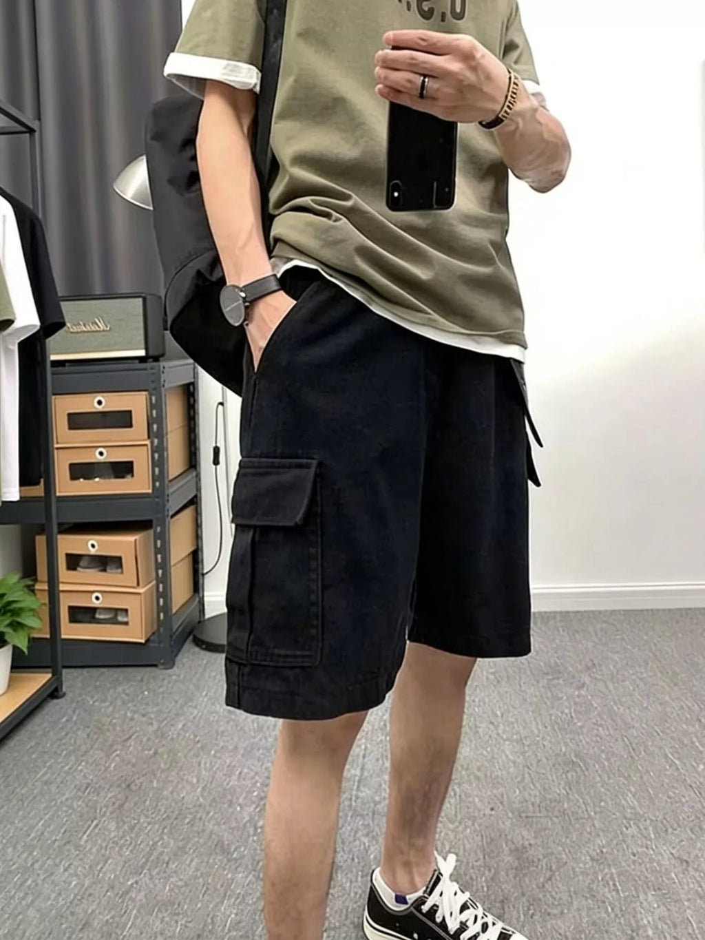 Men's Plus Size Casual Cargo Shorts