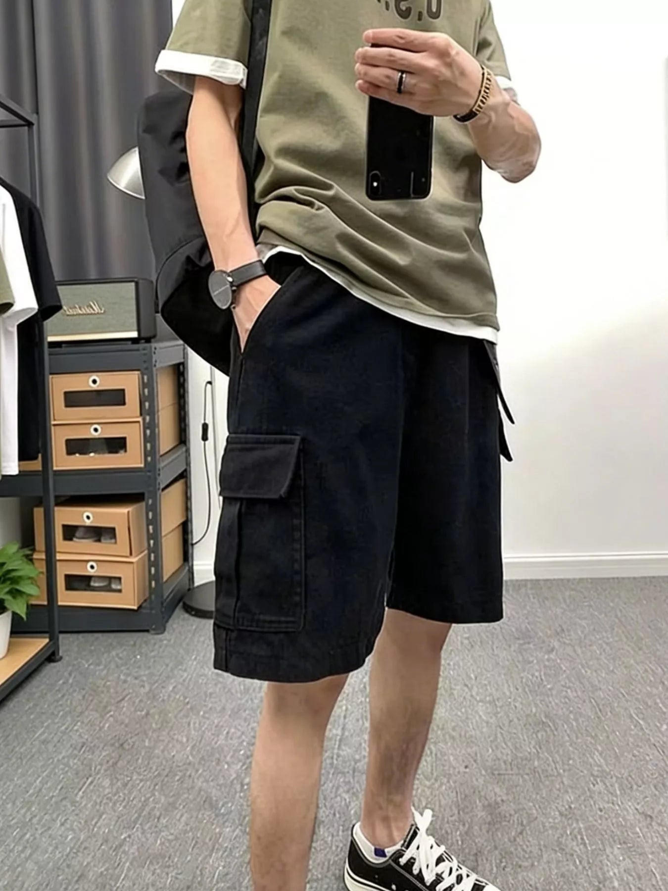 Men's Plus Size Casual Cargo Shorts
