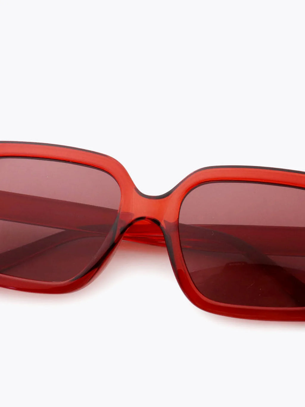 Square Sunglasses with Acetate Lenses in Deep Red