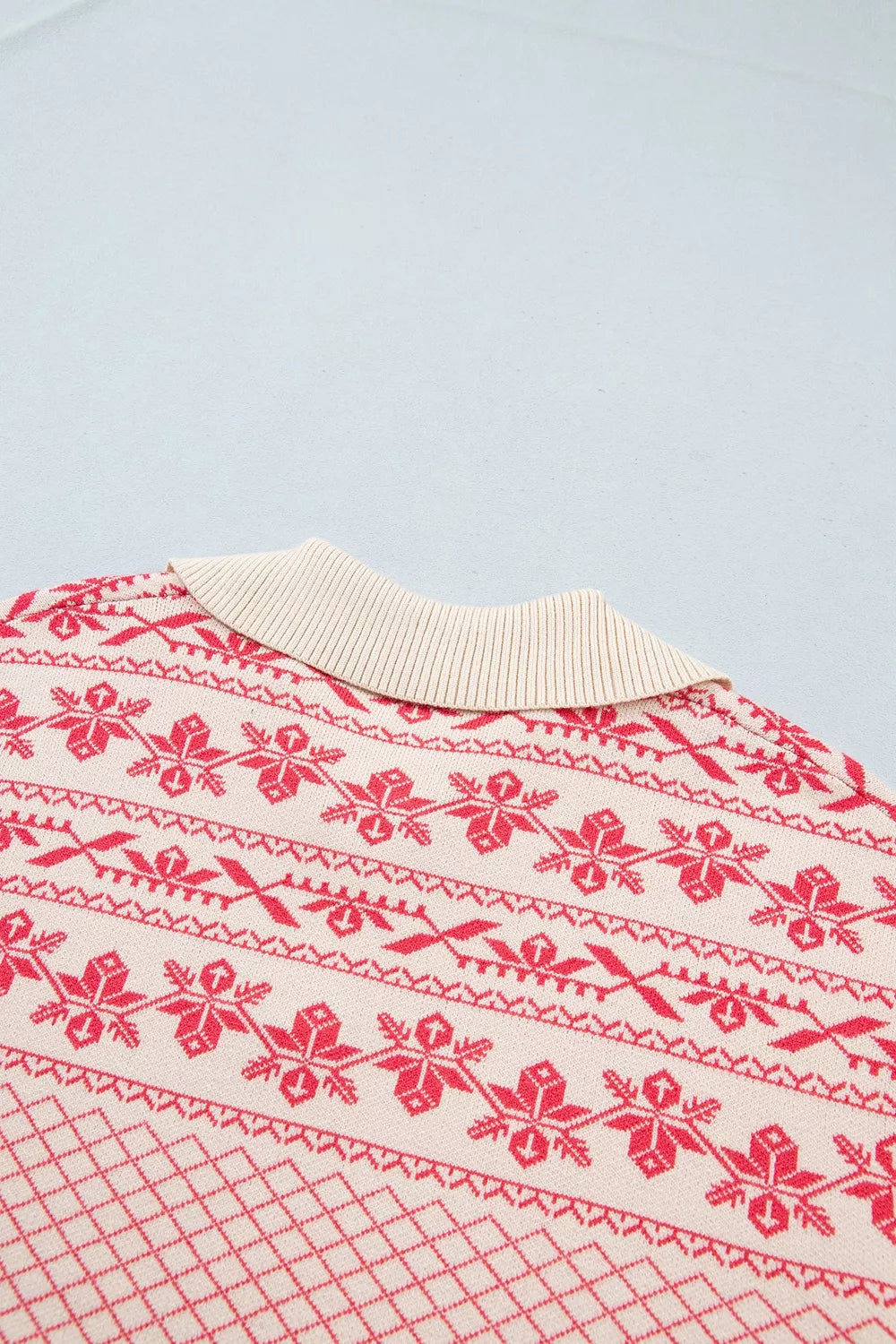 Quarter Button Dropped Shoulder Sweater