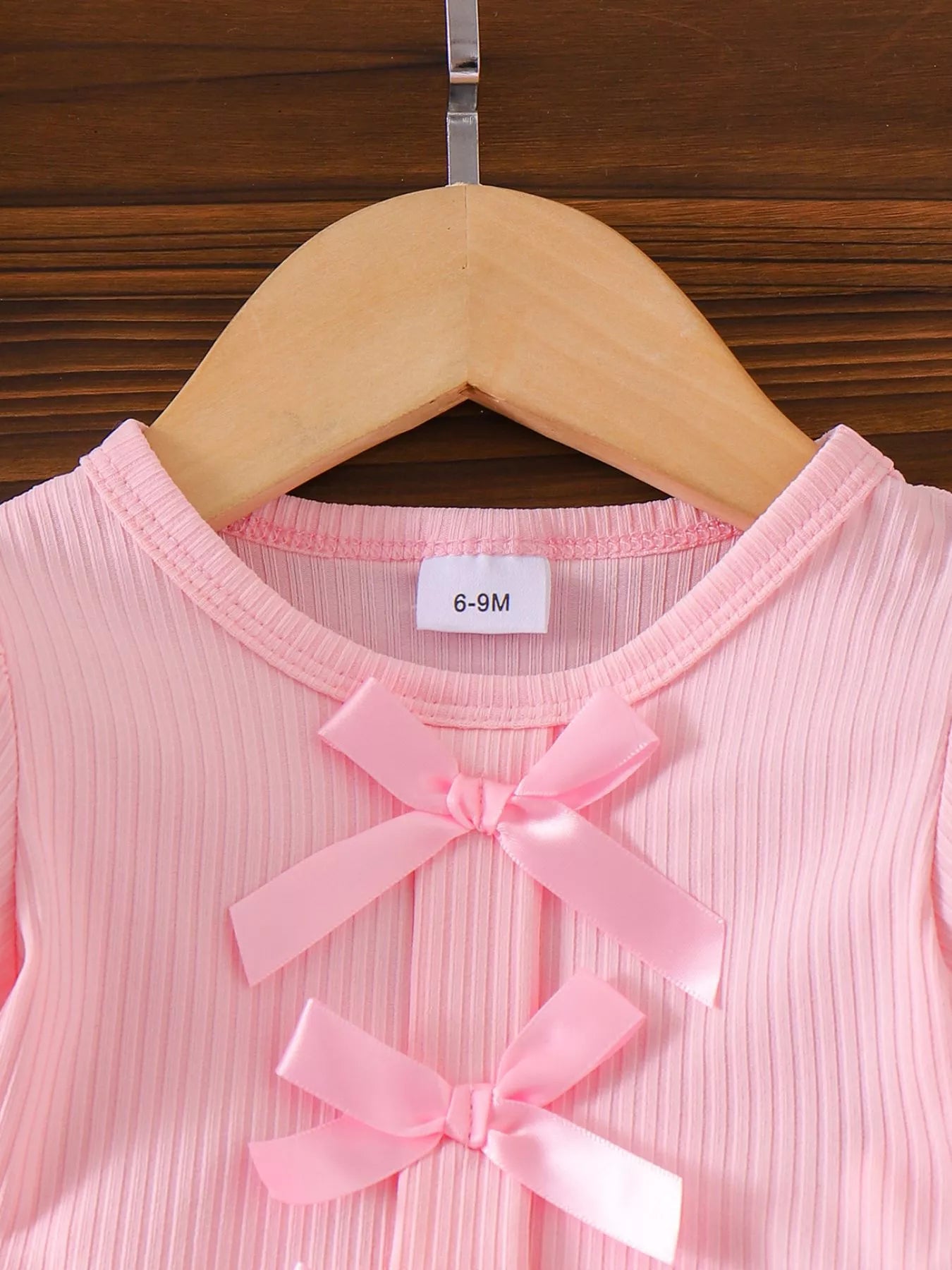 Children's Bow Ribbed Top and Shorts Set
