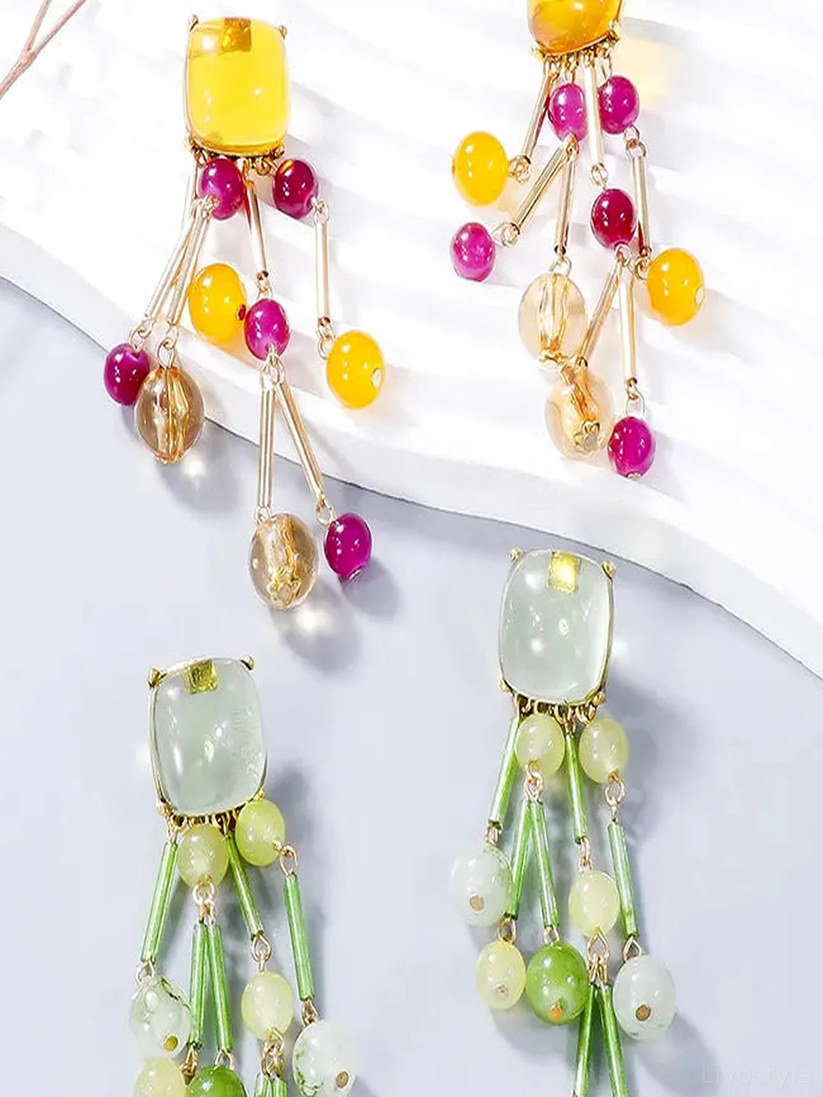 Acrylic Bead Dangle Earrings