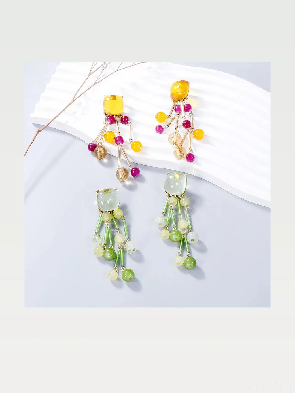 Acrylic Bead Dangle Earrings
