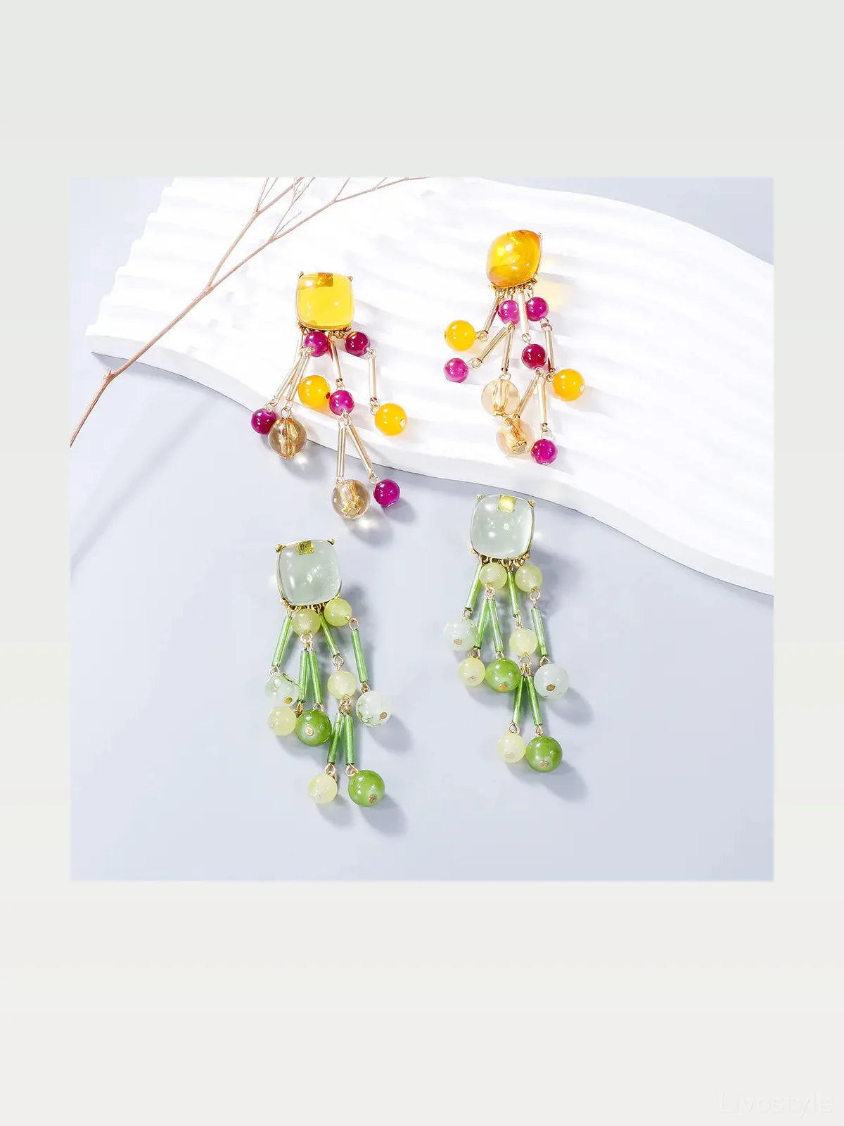 Acrylic Bead Dangle Earrings