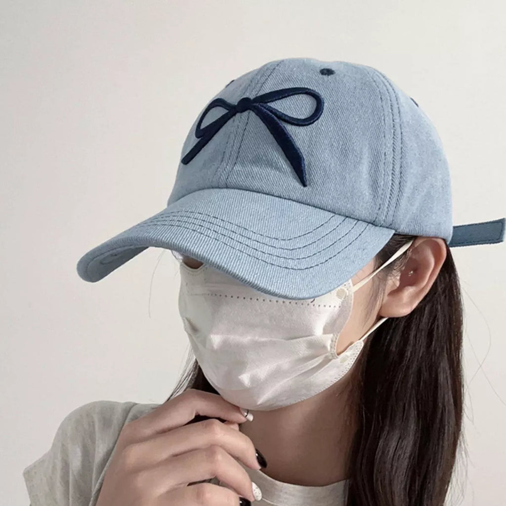 Embroidered Bow Baseball Cap