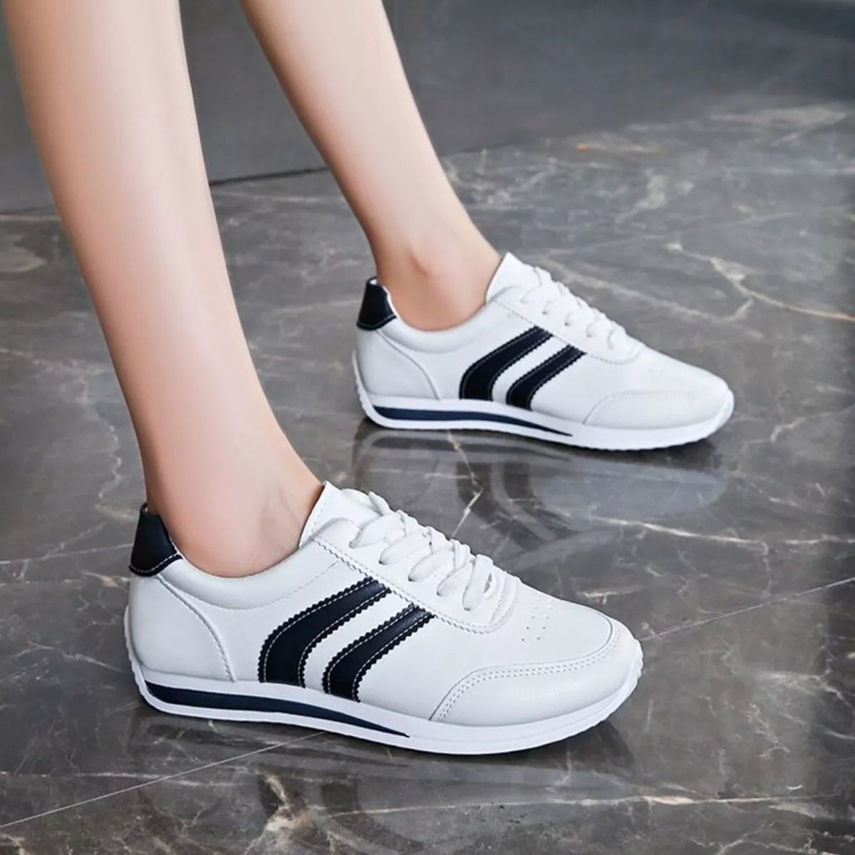 Round Toe Lace Up Sneakers