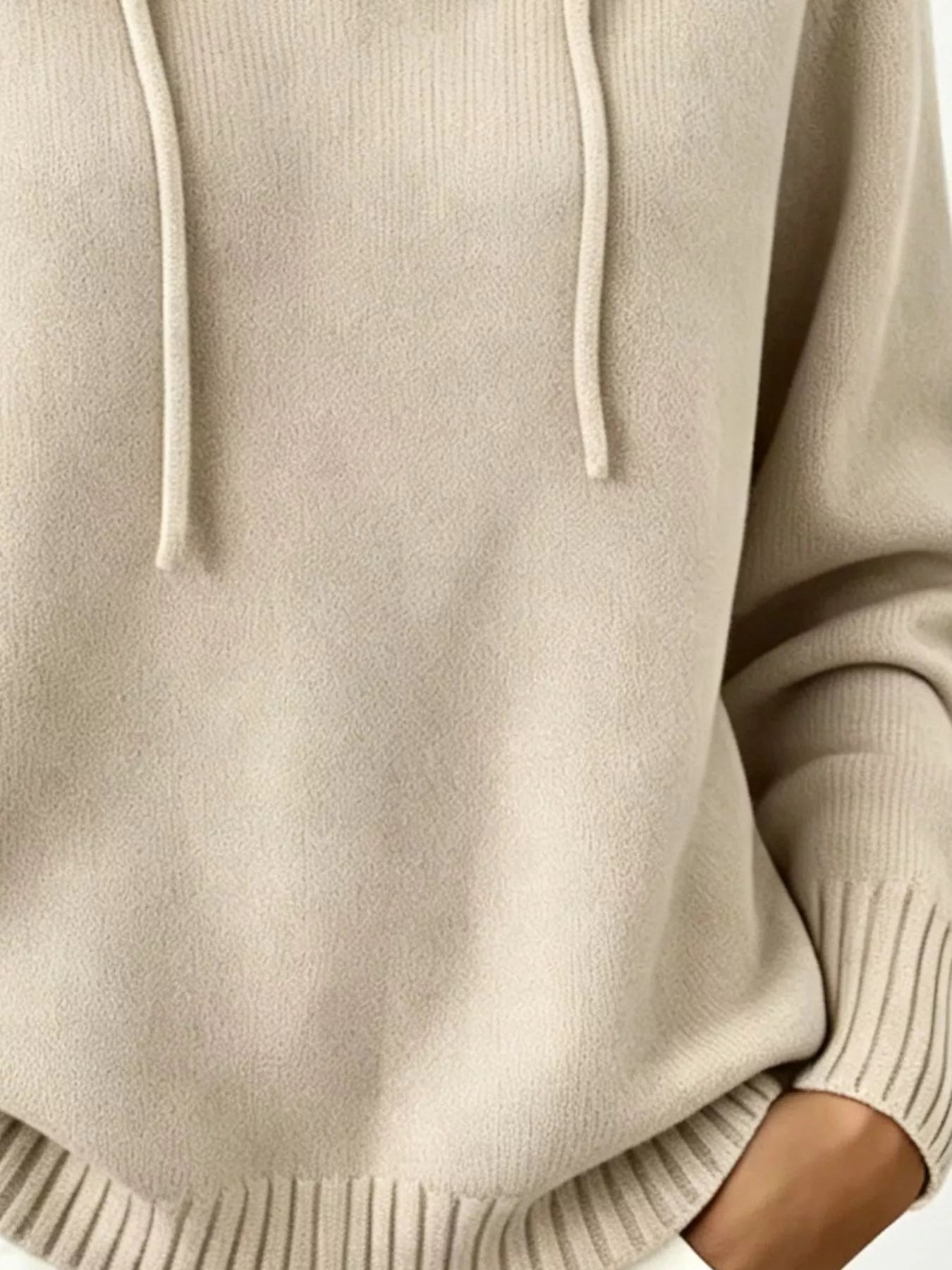 Cozy Ribbed Long‑Sleeve Hooded Sweater