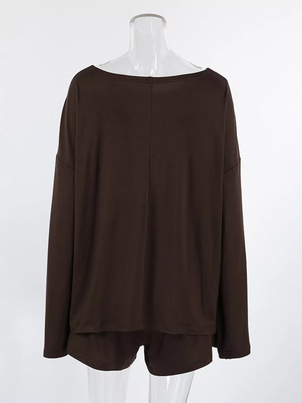 Oversized Long Sleeve Top and Shorts Lounge Set
