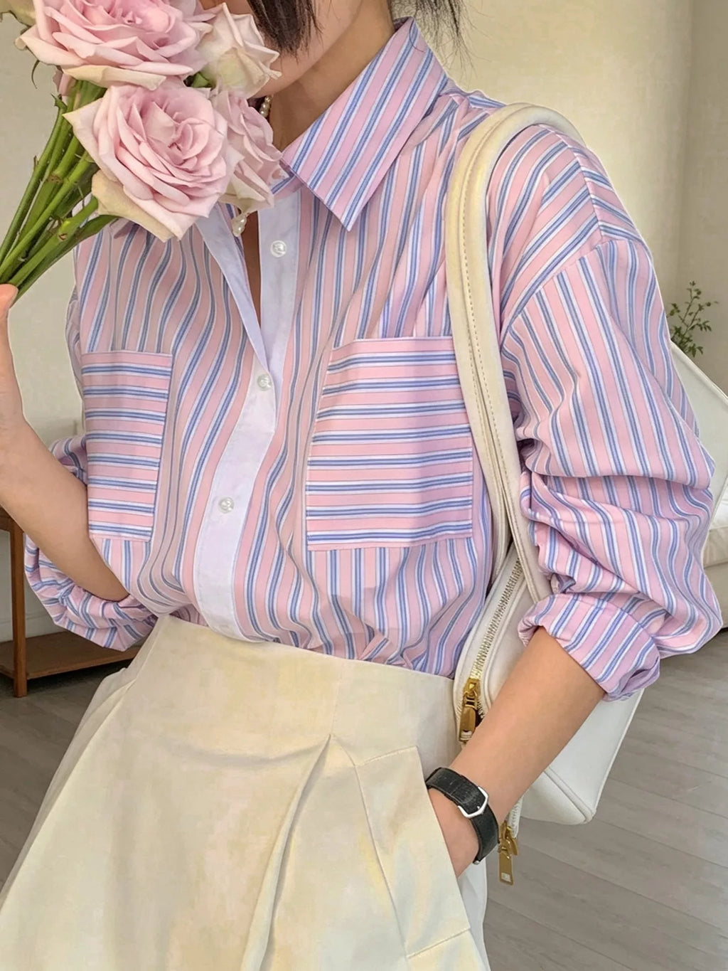 Striped Button-Down Shirt