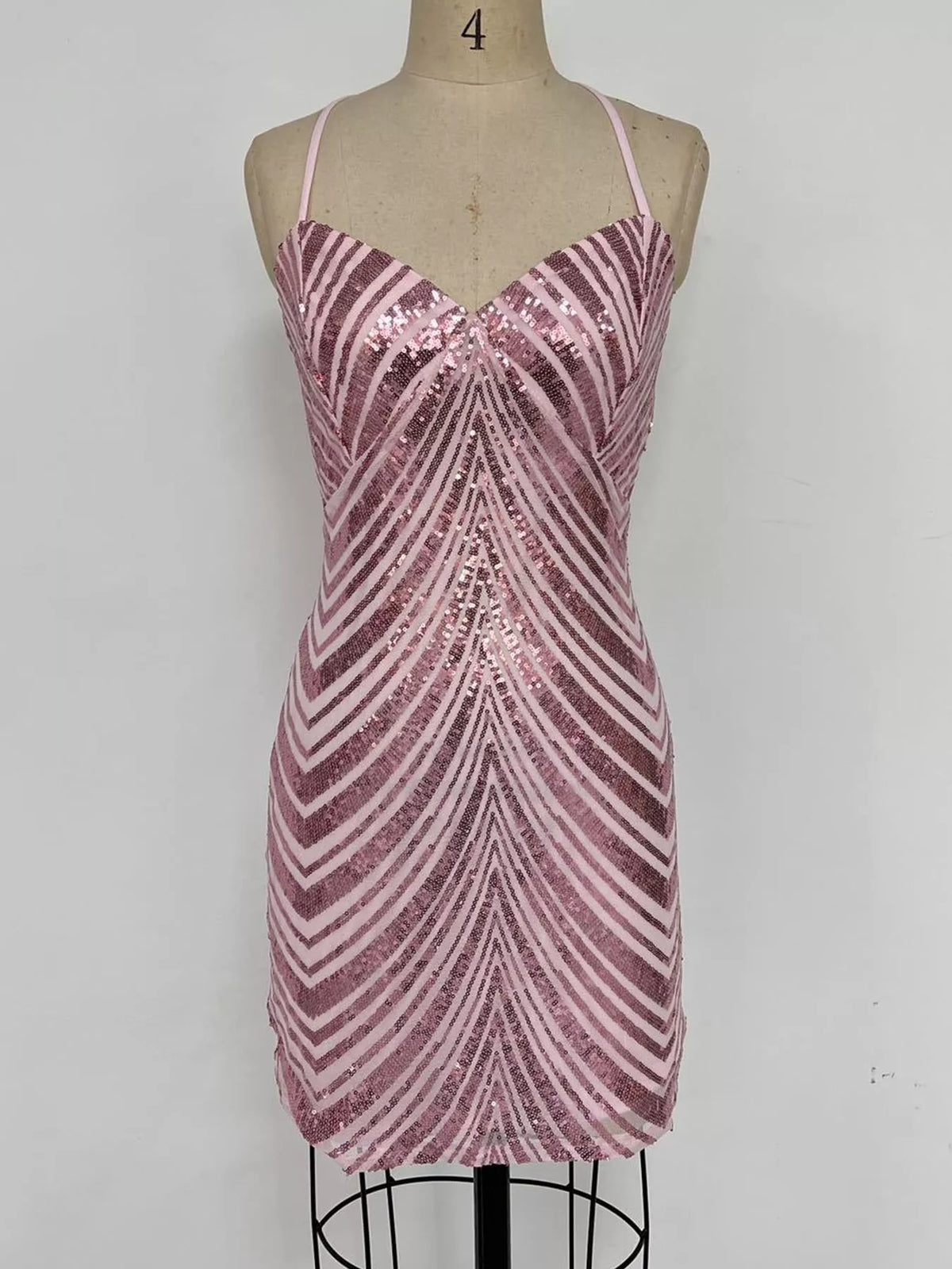 Sleeveless Sequin Embellished Bodycon Mini Cami Dress
