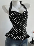 Polka Dot Halter Neck Cami