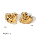 18K Gold Heart Shaped Earrings and Bracelet Set