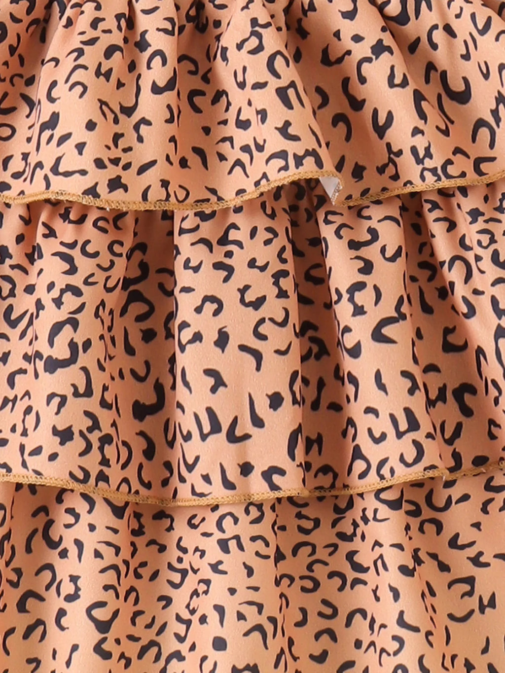Children's Halter Top and Leopard Print Ruffled Skirt Set with Hat