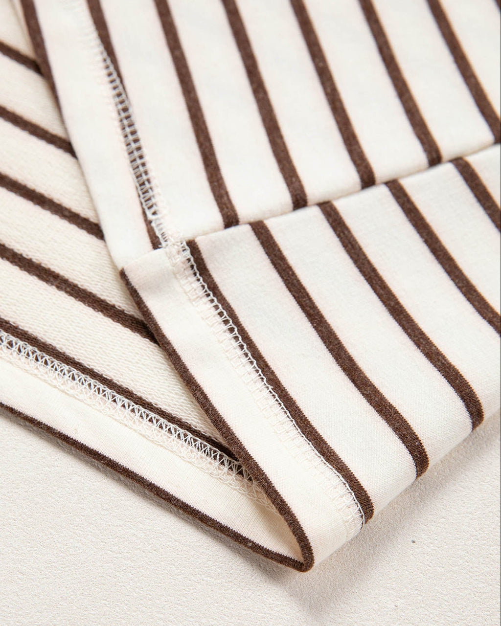 Serena Stripe Ribbed Round Neck Trim Loose Tank Top - Brown