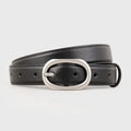 Oval Buckle Leather Belt