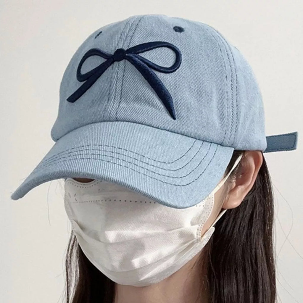 Embroidered Bow Baseball Cap
