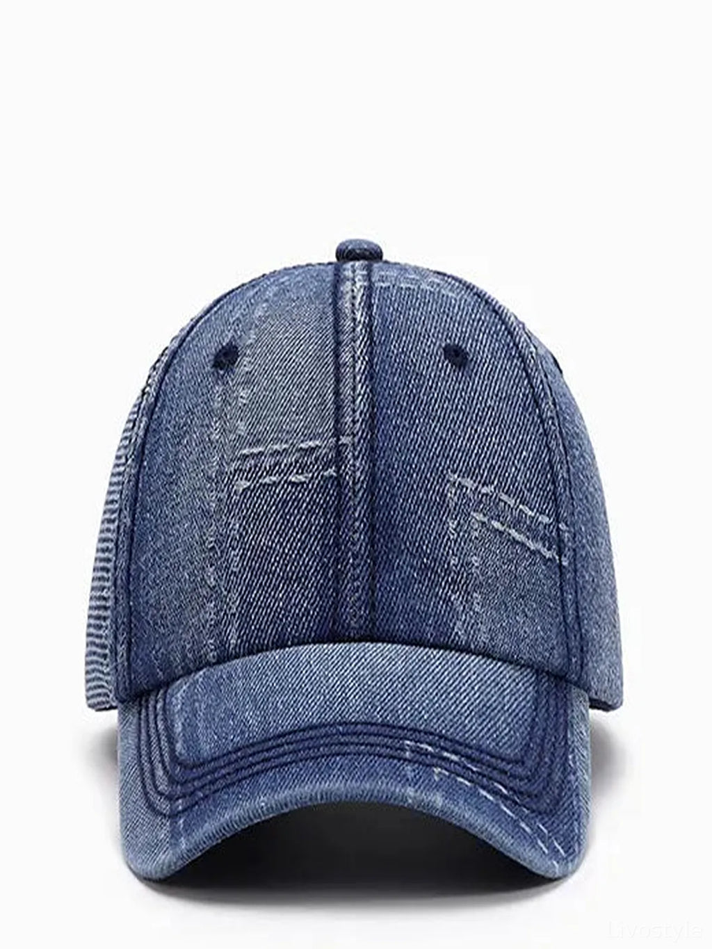 Denim Patchwork Cotton Baseball Cap