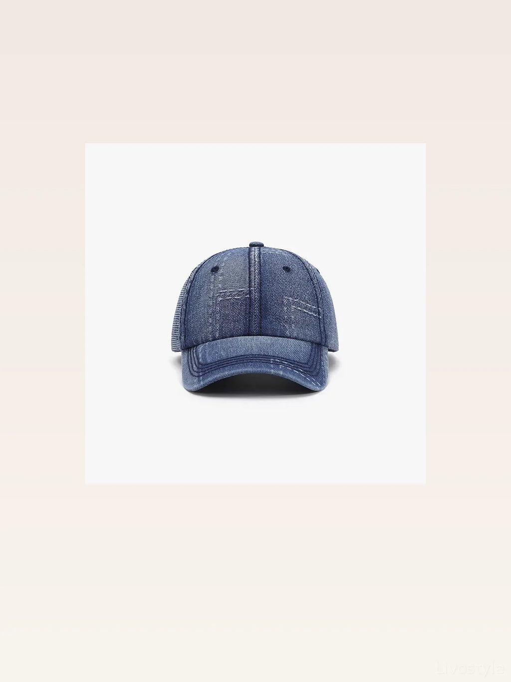 Denim Patchwork Cotton Baseball Cap