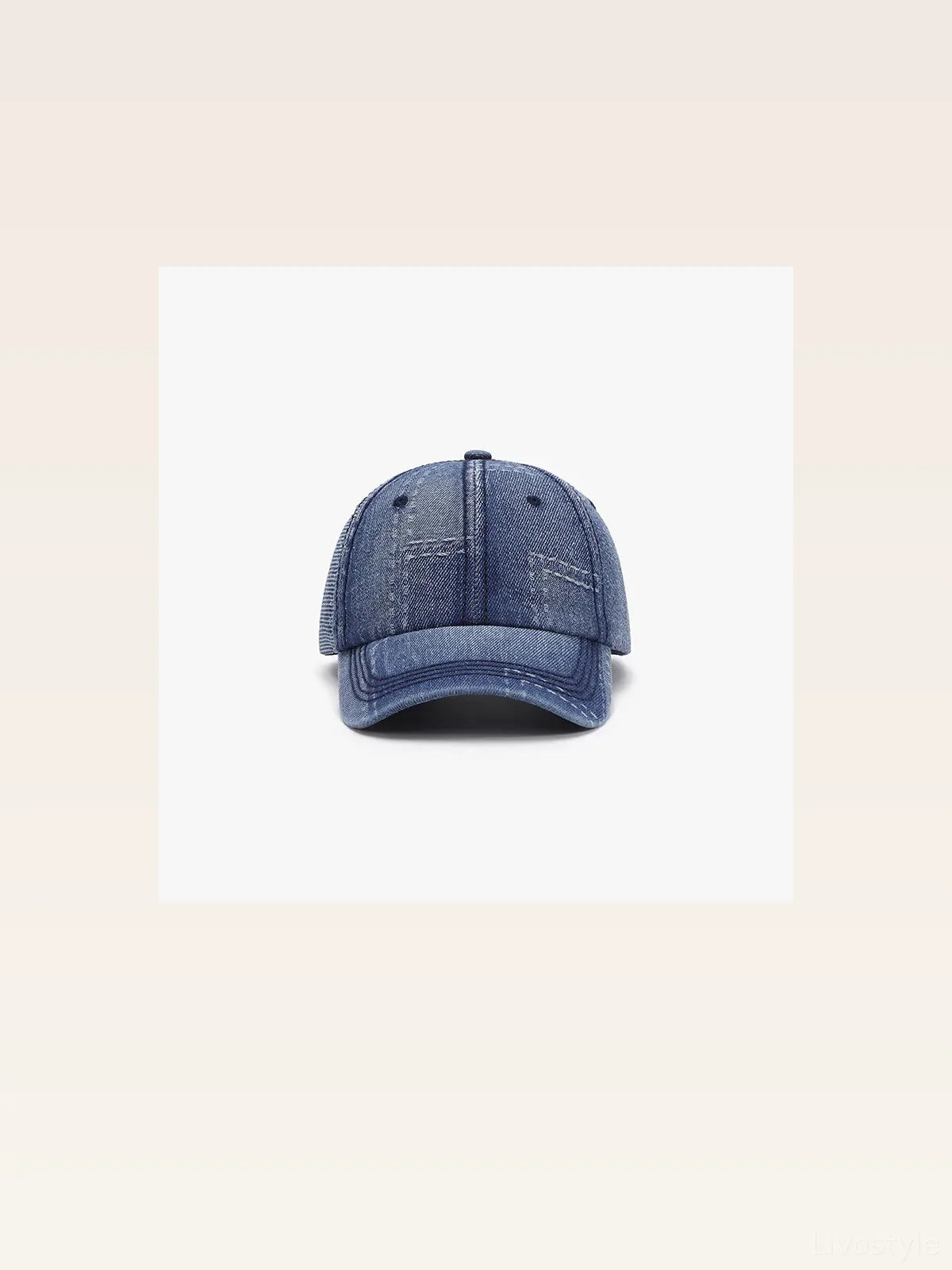 Denim Patchwork Cotton Baseball Cap