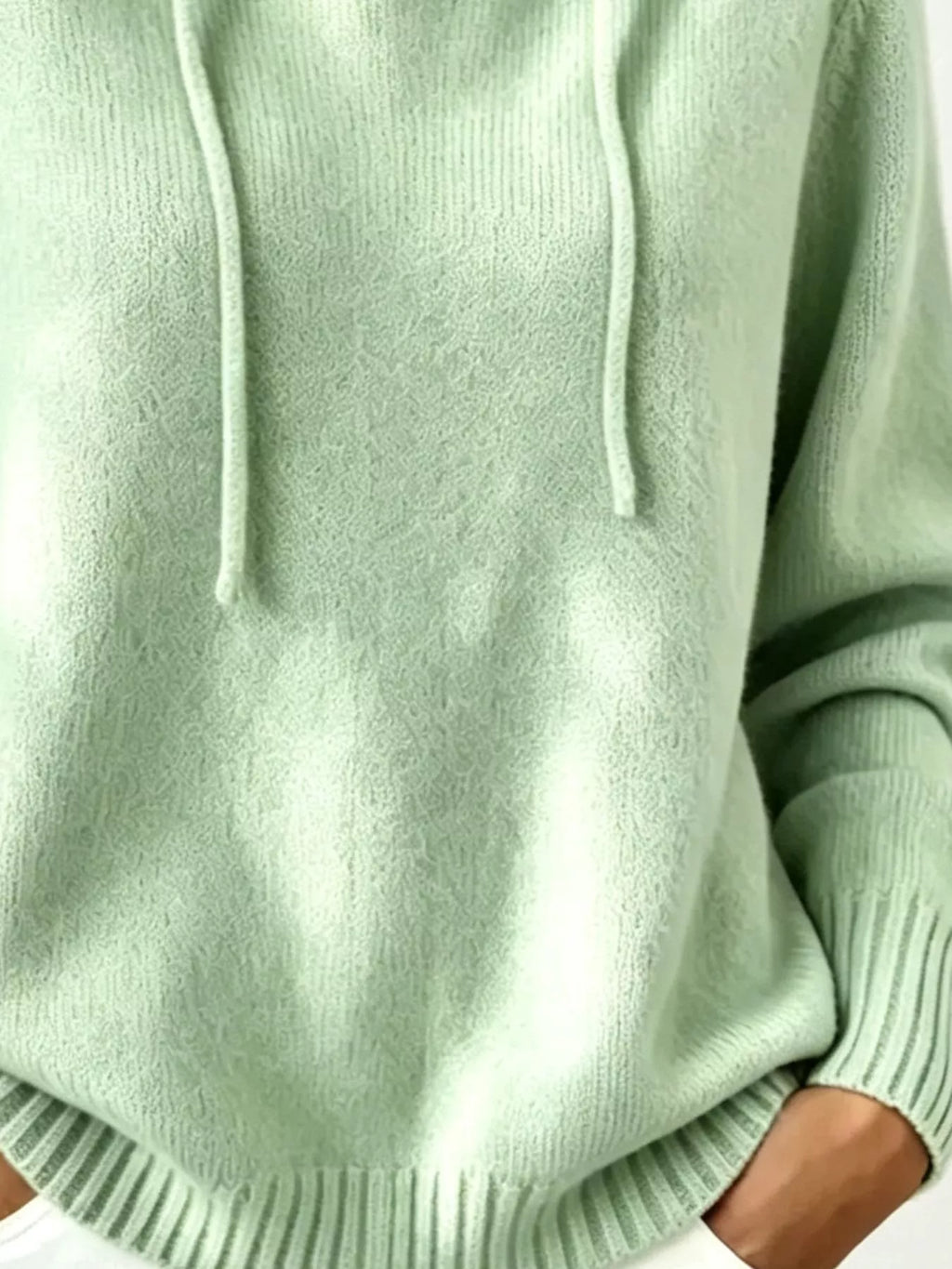 Cozy Ribbed Long‑Sleeve Hooded Sweater