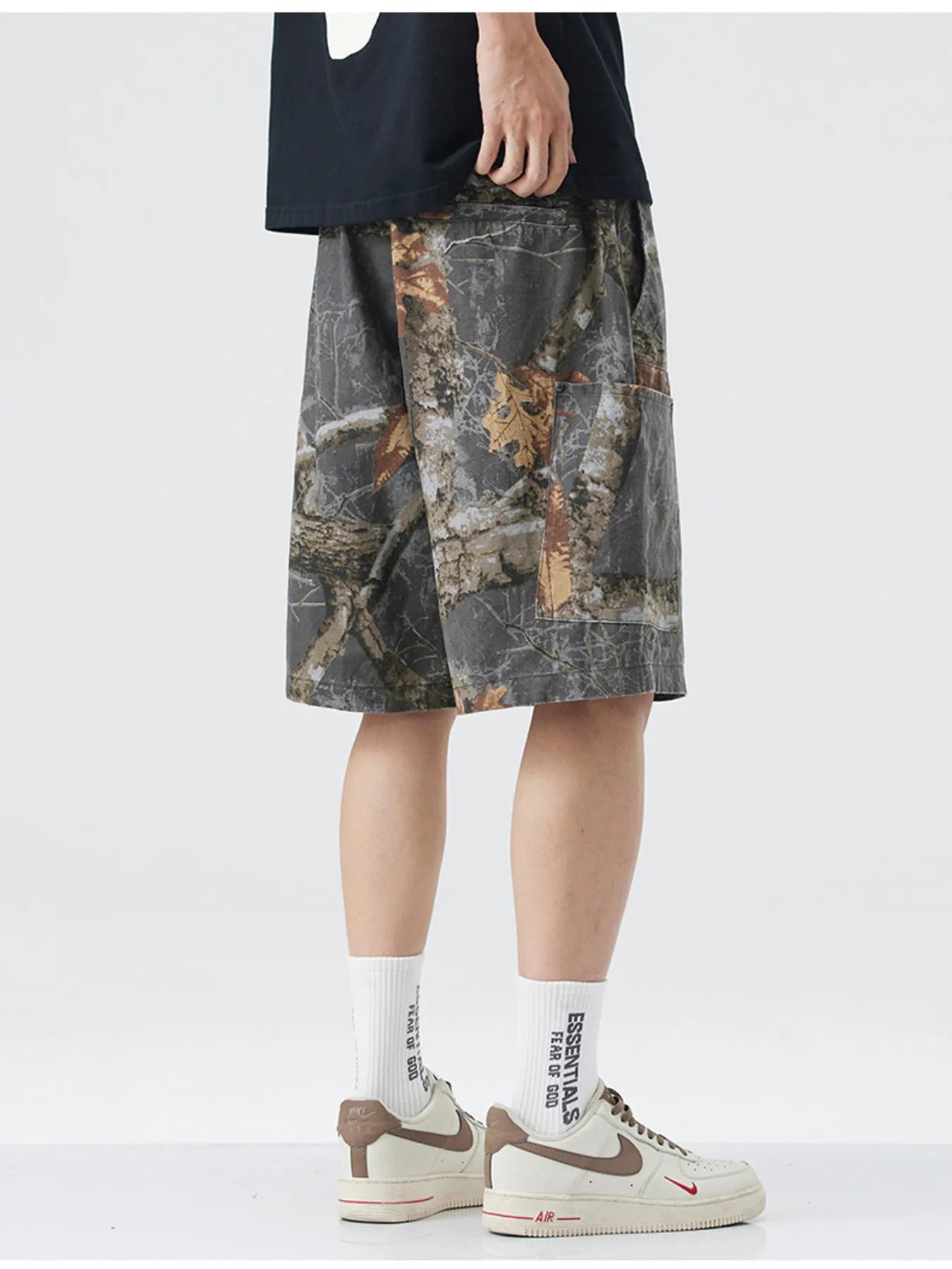Men's Plus Size Drawstring Printed Shorts
