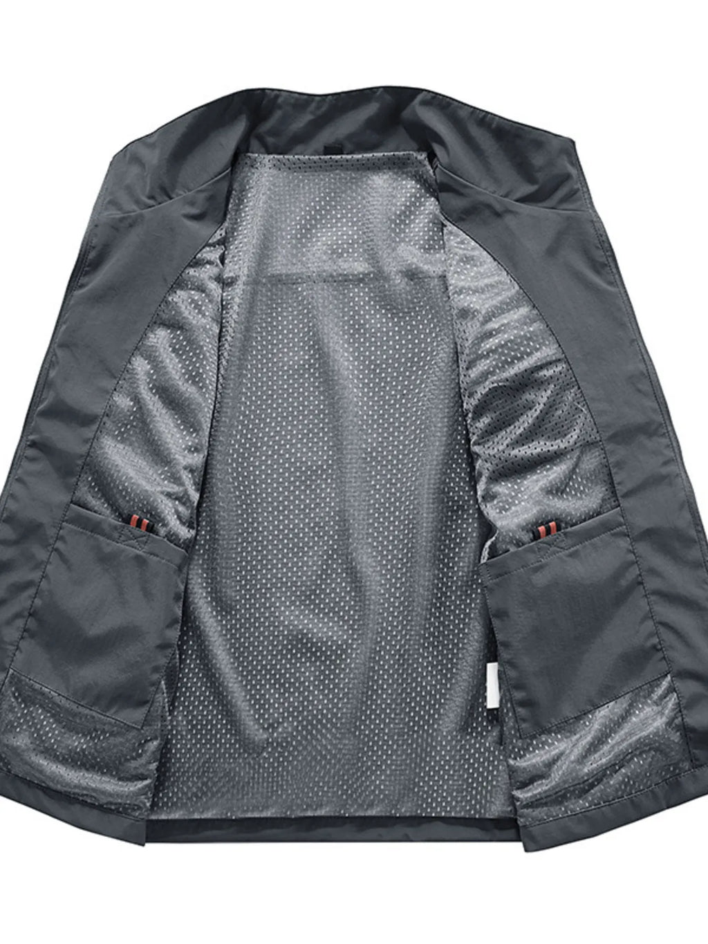 Men's Plus Size Multi-Pocket Zip Up Vest