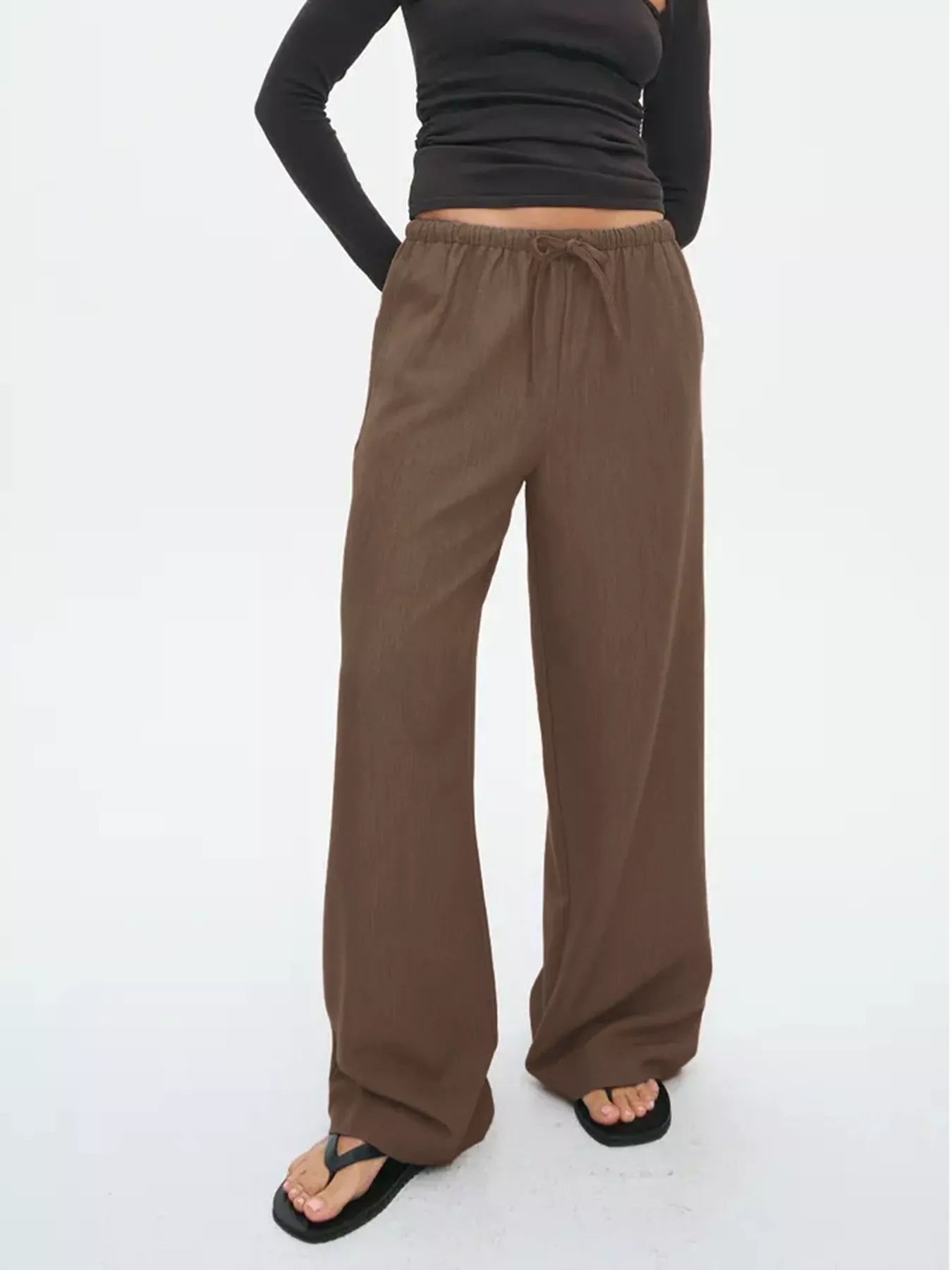 Wide Leg Drawstring Pants
