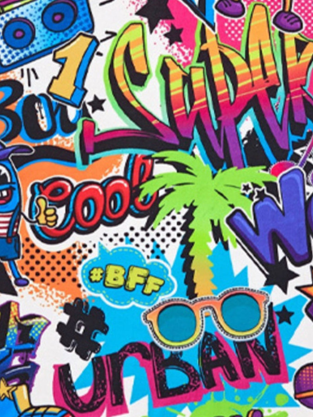 Children's Graffiti Print Crew Neck T-Shirt