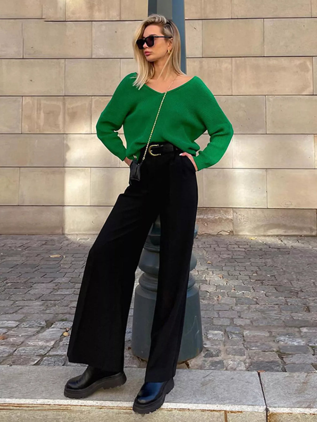 Wide Leg Pleated Pants