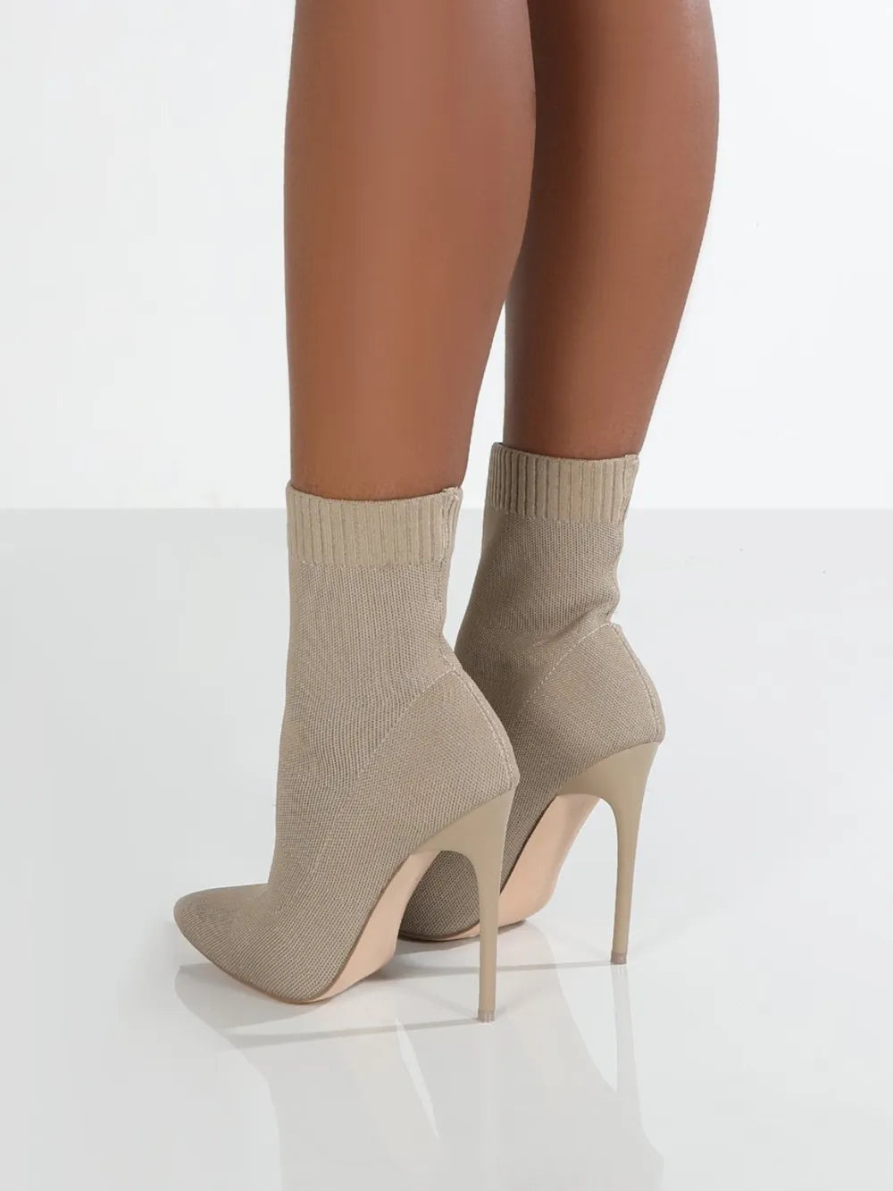 Mesh Point Toe Stiletto Boots