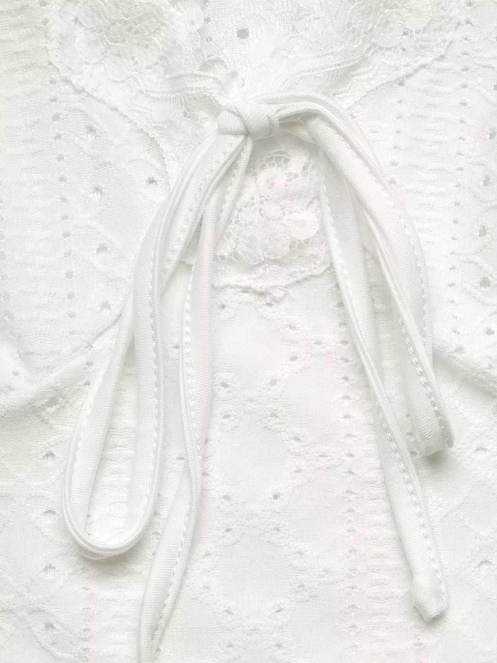 Eyelet V-Neck Long Sleeve T-Shirt