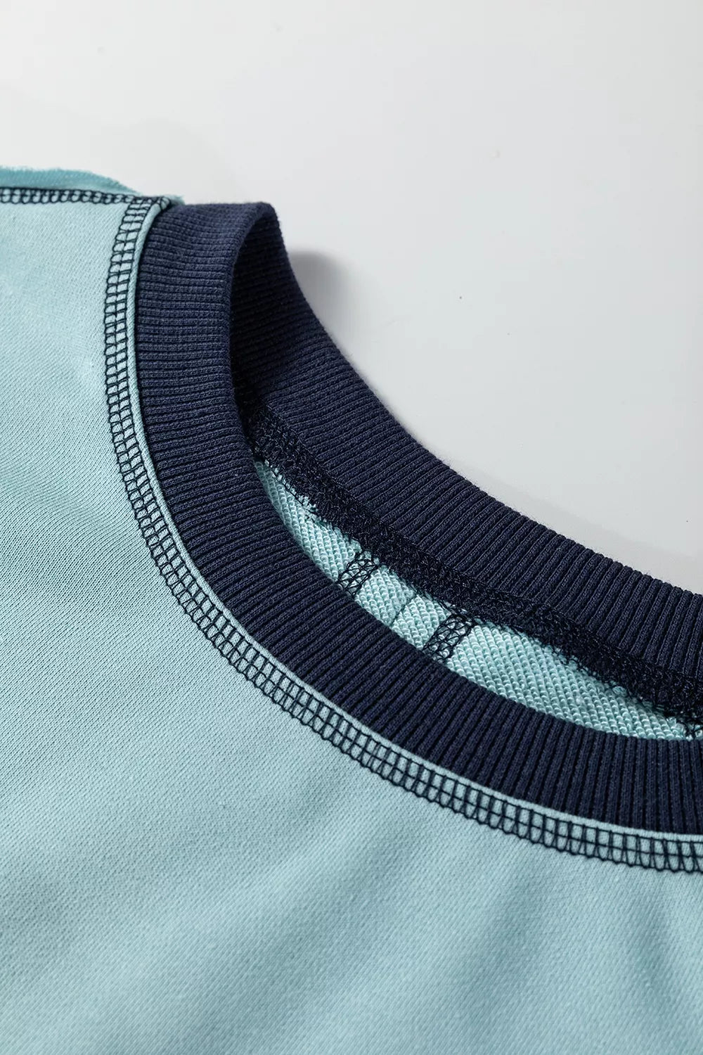Contrast Edge Colorblock Patchwork Crop Sweatshirt